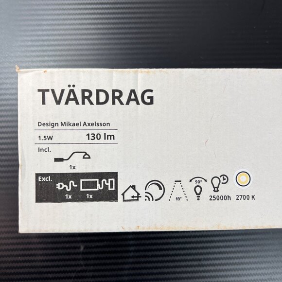 Ikea TVÄRDRAG Cabinet Lighting Led Lamp Steel Black NEW 405.168.41 - Picture 13 of 15